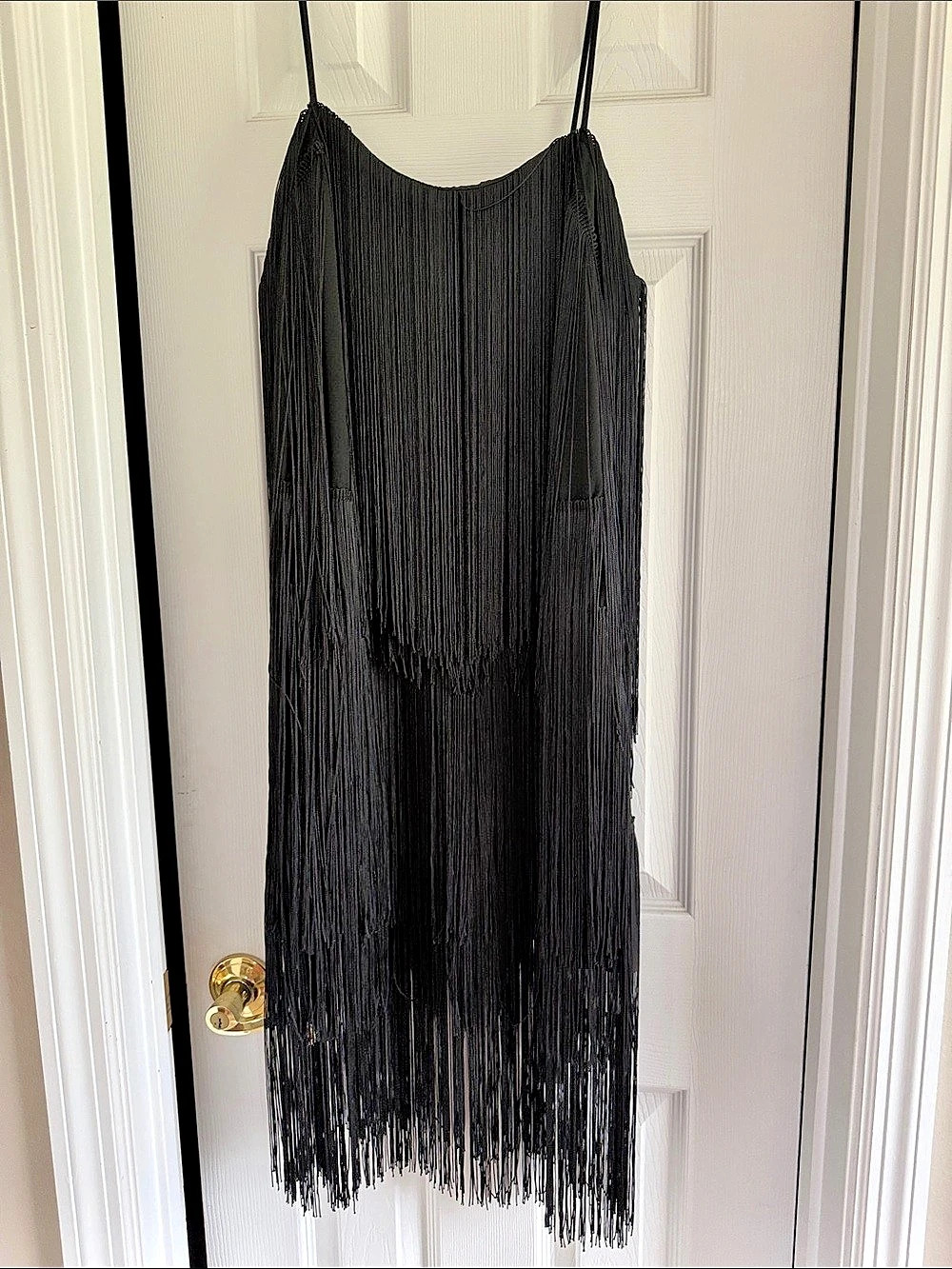 Fringe Dress in Black Large NWT